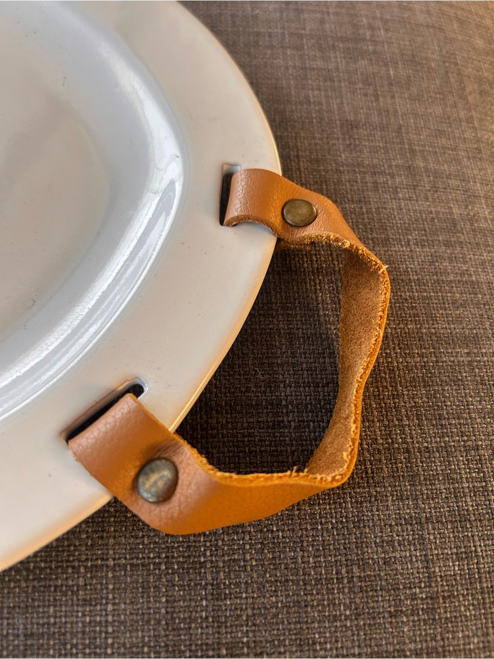 MUD PIE Lodge Oval Serving Platter Leather Handles #0430269 - Picture 3 of 9